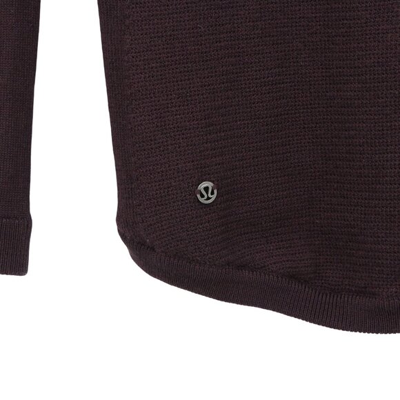 Lululemon Sit in Lotus Long Sleeve Pullover Sweater in Black Cherry 6 8 - Picture 7 of 7